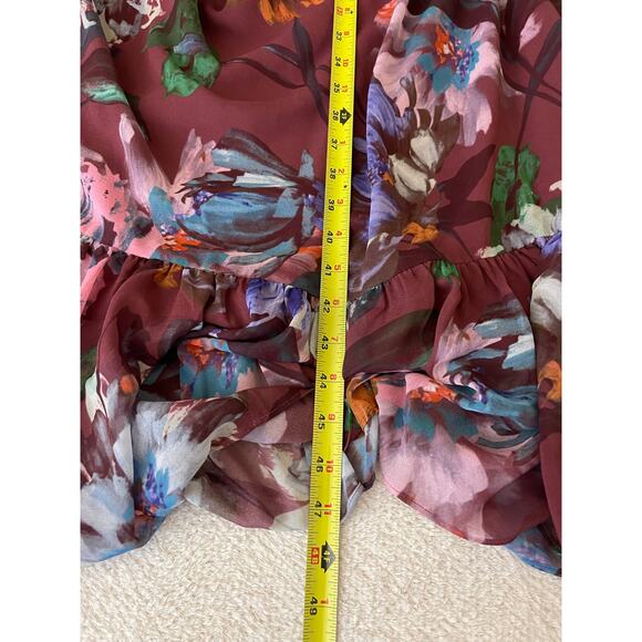 Soft Surronding Women's Floral Ruffle Layer Chiffon Cottage Fairy Maxi Dress SP - Picture 12 of 16